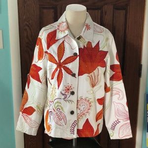 Coldwater Creek White Jean Jacket